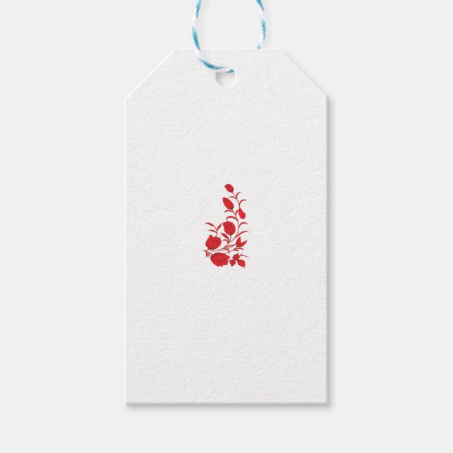 Ro Madder, Thunderbird blommigt design Presentetikett (Framsidan)