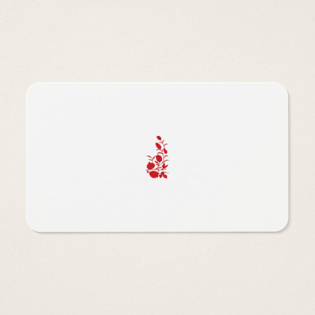 Ro Madder, Thunderbird blommigt design Visitkort (Framsidan)