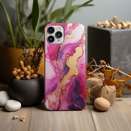 Ro, Magenta och Guld Marble, Alcohol Bläck Design
