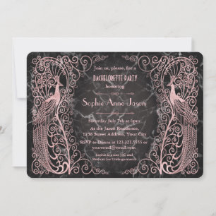Ro Marble Art Deco Bachelorette Party Inbjudningar