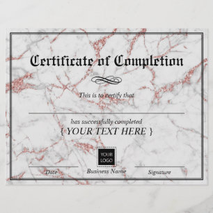 Ro Marble Certificate of Completion Award