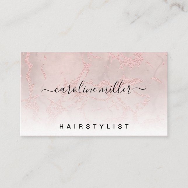 Ro Marble Foil Hair Makeup Beauty Salon Visitkort (Framsida)