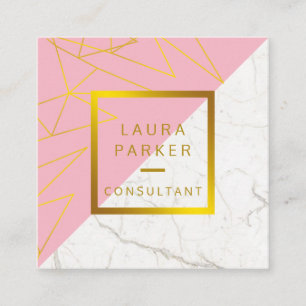Ro Marble Guld Faux Professionell Construction Fyrkantigt Visitkort