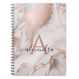 Ro Marble Monogram Anpassningsbar Initial och Namn Anteckningsbok