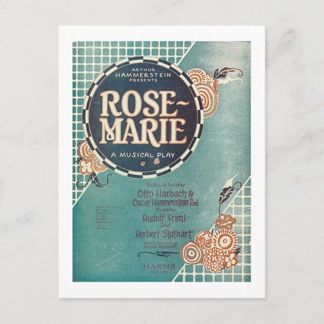 Ro Marie A Musical Play Songbook Cover Vykort (Framsida)
