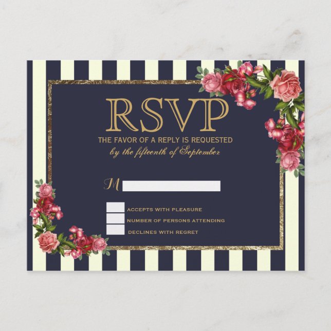 Ro marinens vykort för OSA i Rand och Guld (Framsida)