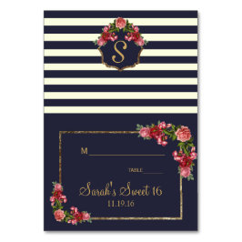 Ro marinkort Rand och Guld Bordsnummer