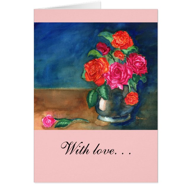 Ro med kärlek. . hälsningskort (Framsidan)