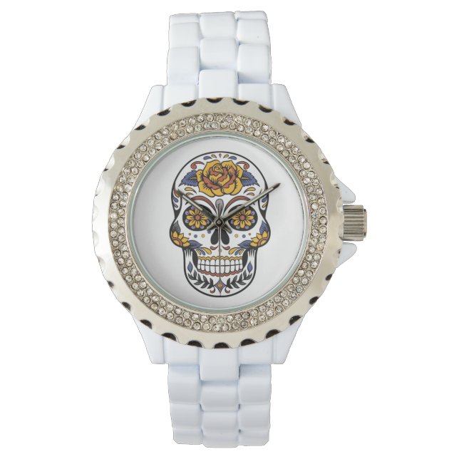Ro mexikanskt socker Skull Day of the dead Armbandsur (Framsida)