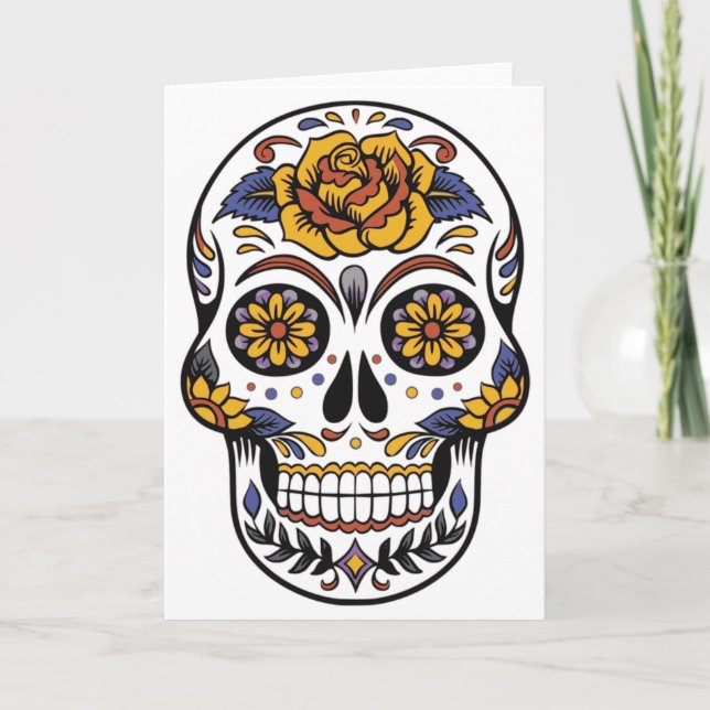 Ro mexikanskt socker Skull Day of the dead Kort (Framsida)