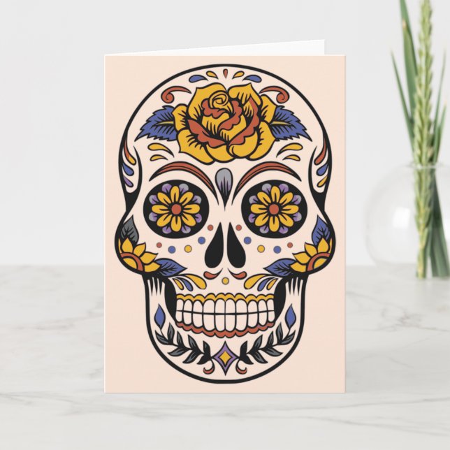 Ro mexikanskt socker Skull Day of the dead Kort (Framsida)