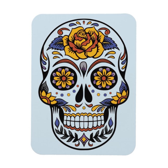 Ro mexikanskt socker Skull Day of the dead Magnet (Vertikal)