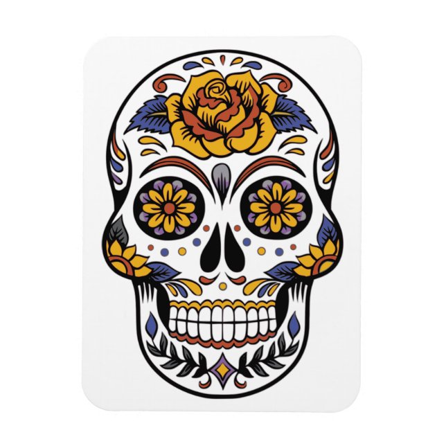 Ro mexikanskt socker Skull Day of the dead Magnet (Vertikal)