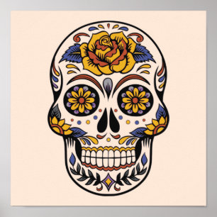 Ro mexikanskt socker Skull Day of the dead Poster