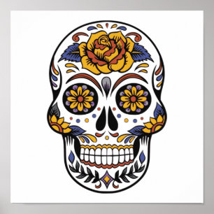 Ro mexikanskt socker Skull Day of the dead Poster