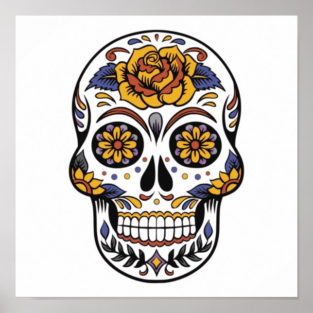 Ro mexikanskt socker Skull Day of the dead Poster (Framsidan)