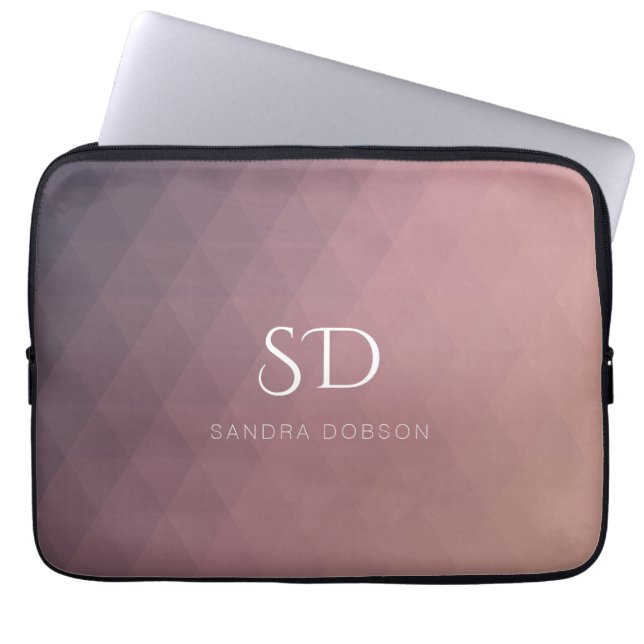 Ro Monogram och Namn Simple Laptop sleeve (Framsidan)