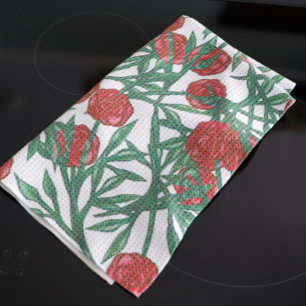 Ro Mönster Rosor Mönster Blommigt Art Flowers Kökshandduk