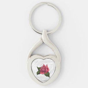 Ro Mönster Twisted Heart Silverfärgad Nyckelring