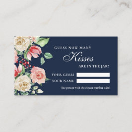 Ro Navy Blue Hur många kisses Shower Game Card Placeringskort
