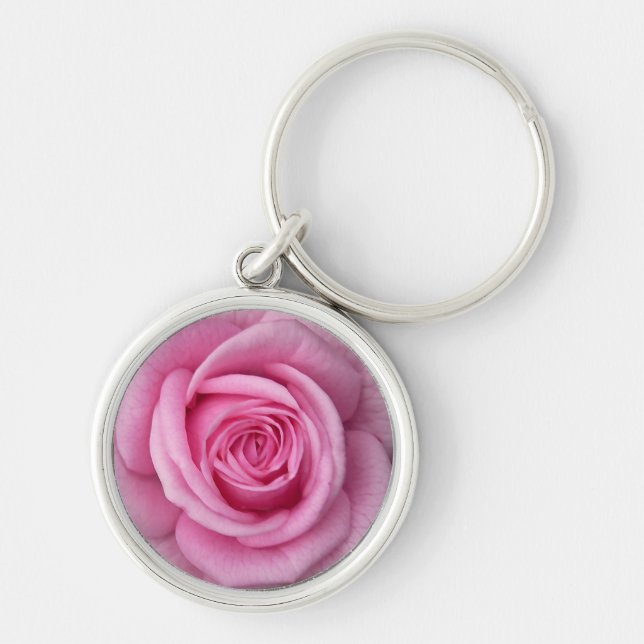 Ro Nyckelrings Cheval Red Flower Gifts Rund Silverfärgad Nyckelring (Framsidan)