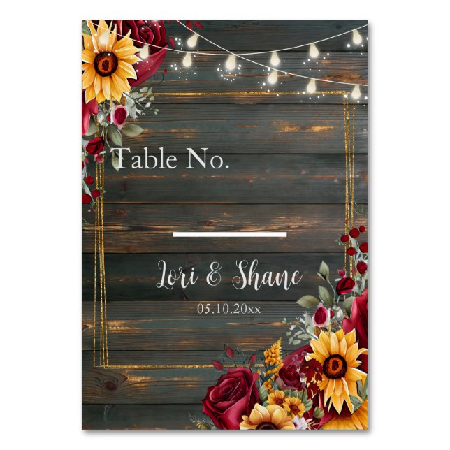 Ro och Aster Bröllop Bordsnummer (Framsidan)