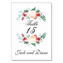 Ro och Berry Watercolor Stems Bordsnummer