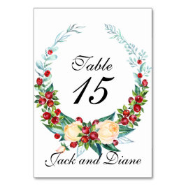 Ro och Berry Watercolor Stems Bordsnummer