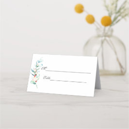 Ro och Berry Watercolor Stems Placeringskort