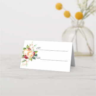Ro och Berry Watercolor Stems Placeringskort