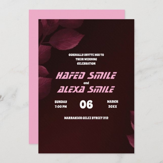 ro och blommigt för elegant i Bröllop I Inbjudningar (Fram/baksida)
