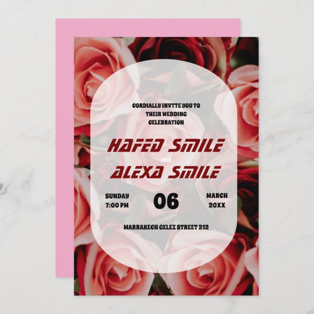 ro och blommigt för elegant i Bröllop I Inbjudningar (Fram/baksida)