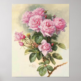 Ro och Bumblebees Paul de Longpre Fine Art Poster