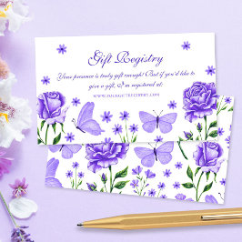 Ro och Butterflies Gift Registry Quinceañera Tilläggskort