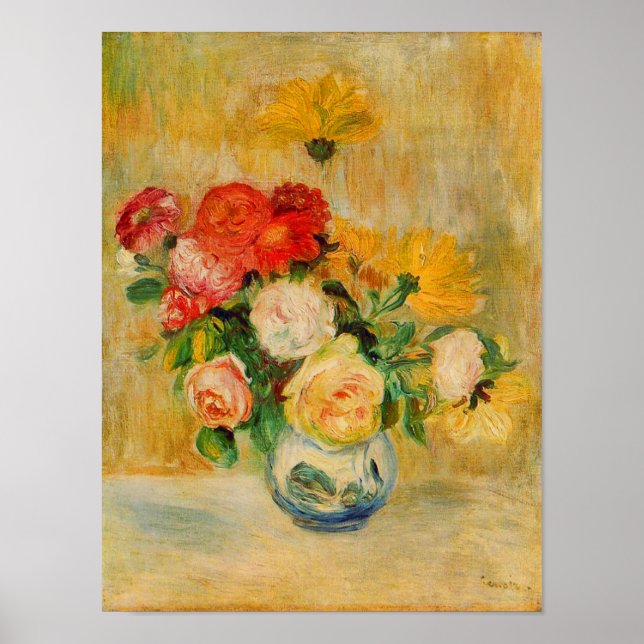 Ro och Dahlias av Renoir Poster (Framsidan)