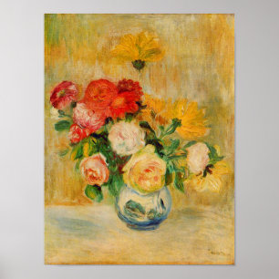 Ro och Dahlias av Renoir Poster