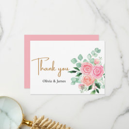 Ro och Eucalyptus Bröllop Tack Kort