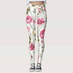 Ro och fjärilar: Blommigt, sömlös Leggings