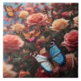 Ro och fjärilar kakelplatta