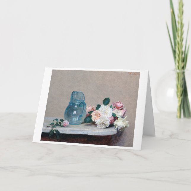 Ro och Glass Jug, Henri Fantin-Latour Kort (Framsida)