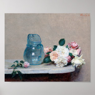 Ro och Glass Jug, Henri Fantin-Latour Poster
