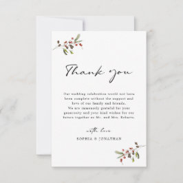 Ro och Gräs Modern calligrafi enkel Bröllop Tack Kort