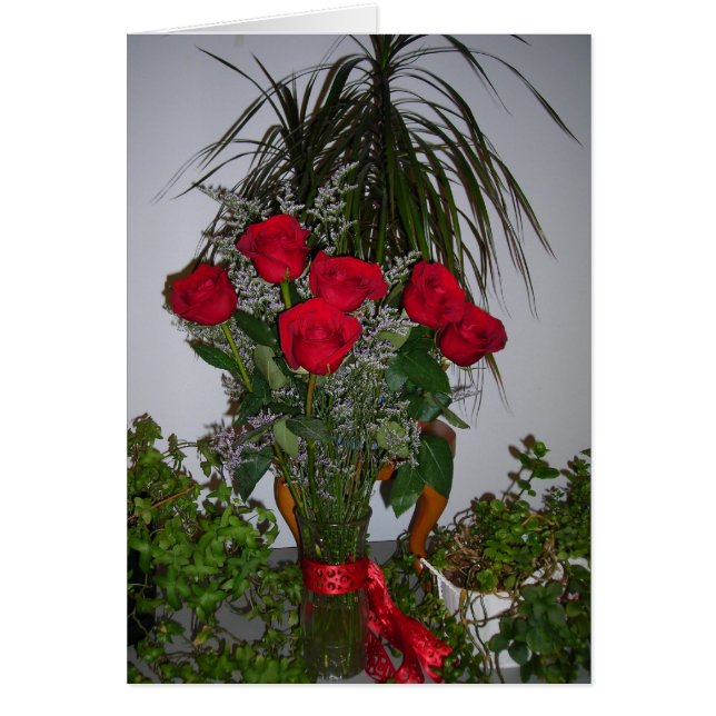 Ro och gröntar hälsningskort (Framsidan)