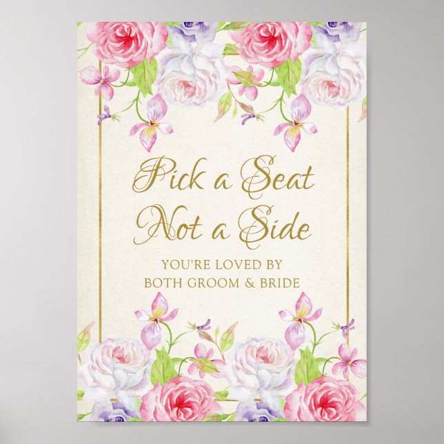 Ro och Guld Confetti Plocka a Sätesskylt Poster (Framsidan)