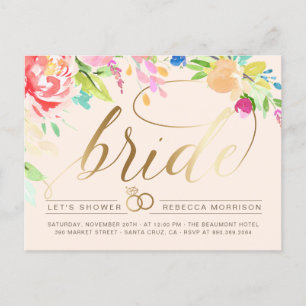    Ro och Guld Diamond Ring Möhippa Inbjudan Vykort