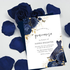 Ro och Guld Quinceanera Party Inbjudningar