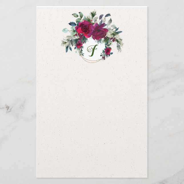 Ro och Holly Elegant Helgdag Stationery Brevpapper (Framsida)