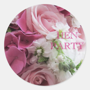 Ro och Hydrangeas Hen Party Do Stickers Runt Klistermärke