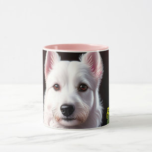Ro och insamling av vit Hund Mugg
