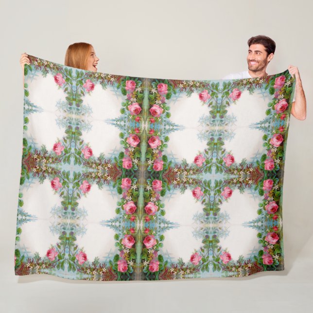 RO OCH JASMINES VINTAGE BLOMMIGT FLEECEFILT (På plats)